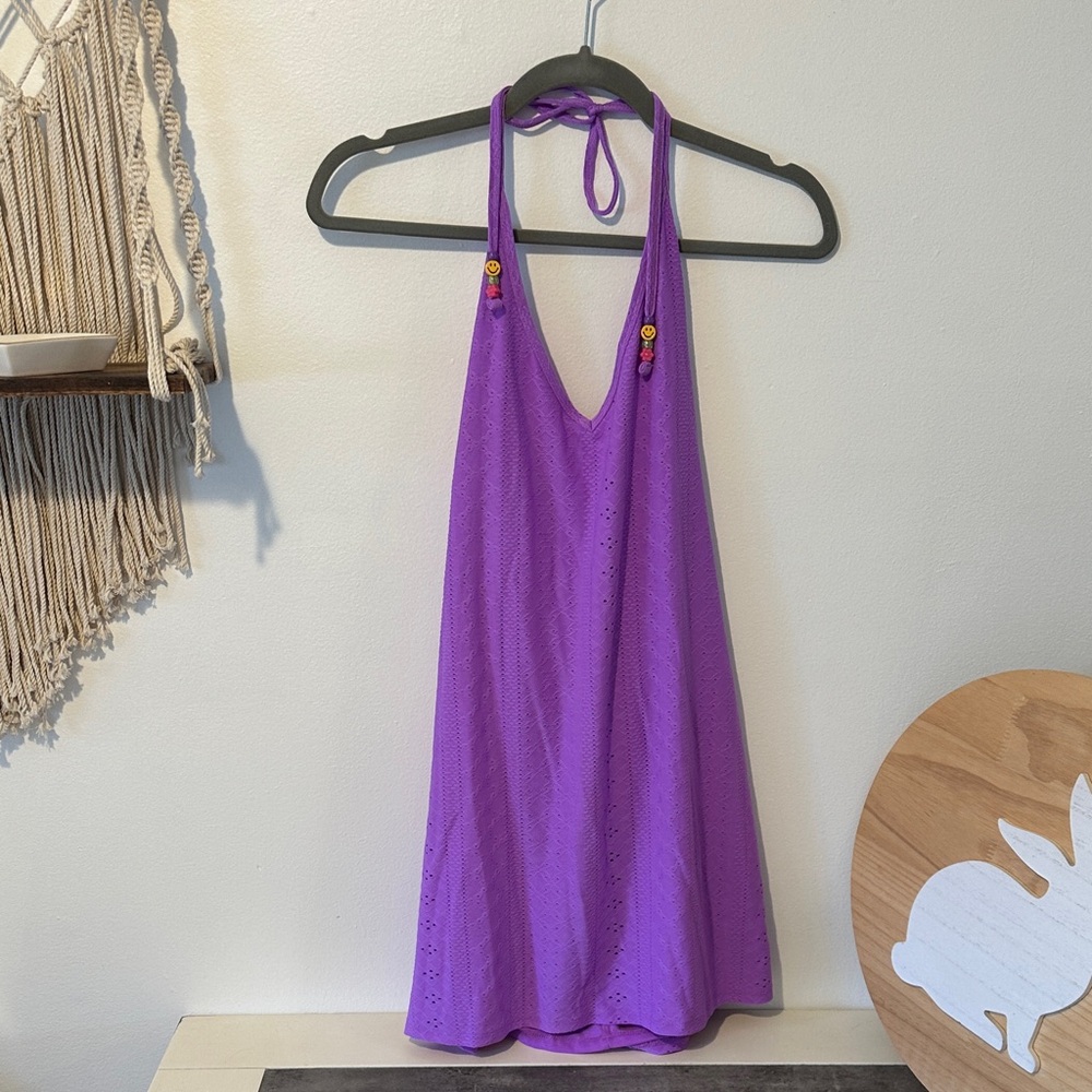 Wild Fable Purple Halter Neck Swim Cover-Up